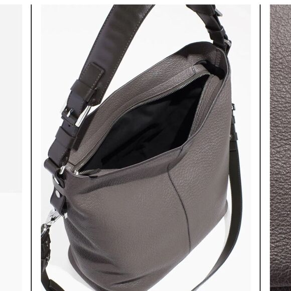 & OTHER STORIES | Grain Leather Hobo black gray leather bag - Picture 12 of 12